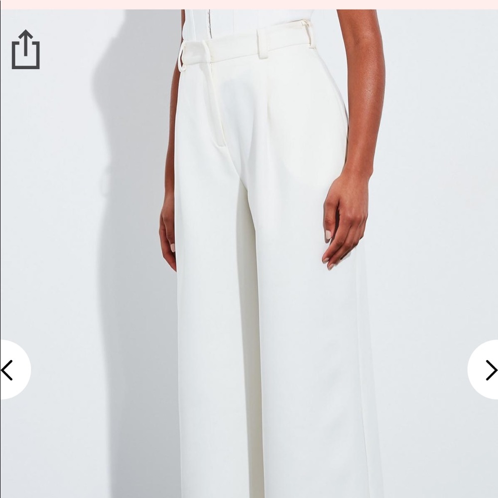 Misguided White Wide Leg High Waisted Pants